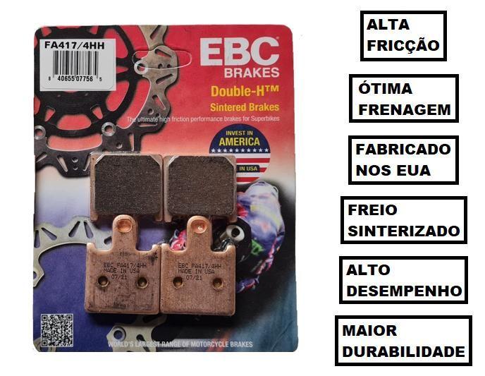 1 Par Pastilha De Freio Dianteira Ebc Fa417/4hh Kawasaki Zx 6r 600